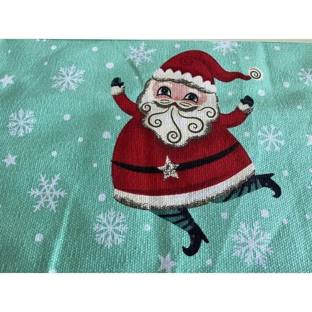 Set Of 4 Johanna Parker Christmas Santa‎ Claus Placemats Holiday Retro NEW